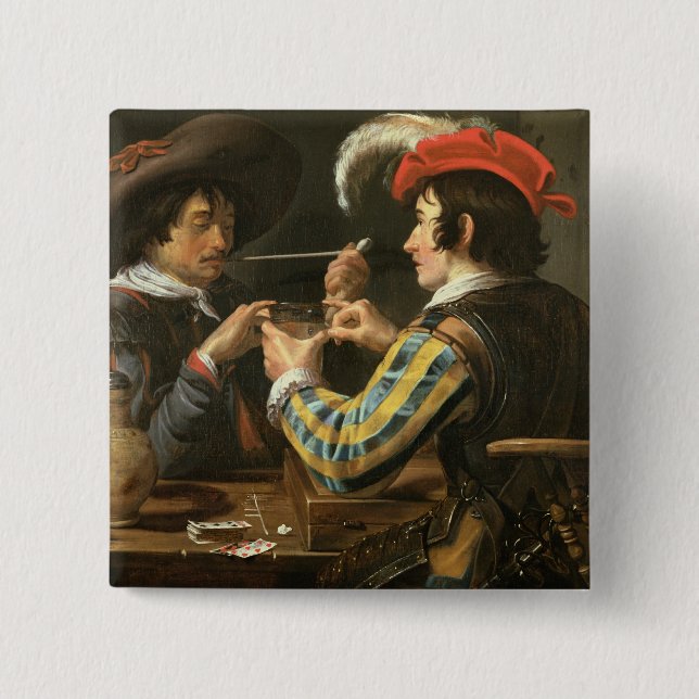 The Card Players Pinback Button (Front)