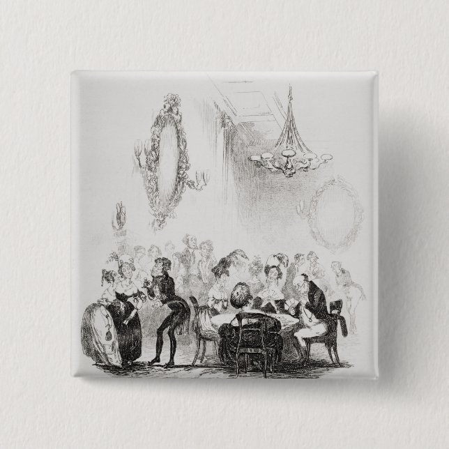 The card room at Bath Pinback Button (Front)