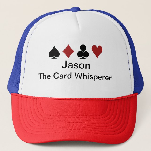 The Card Whisperer, Playing Card Symbols Trucker Hat (Front)