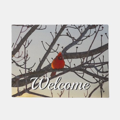 The Cardinal In The Morning Welcome Doormat