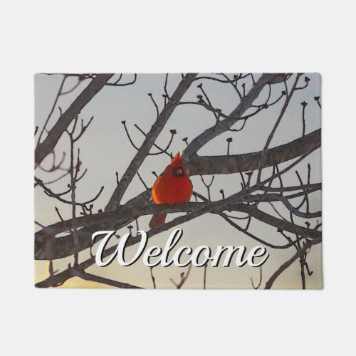 The Cardinal In The Morning Welcome Doormat