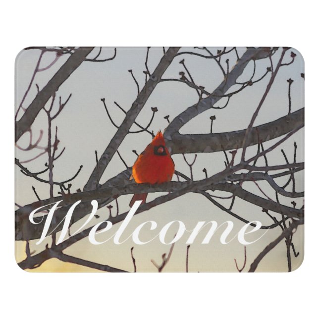 The Cardinal In The Morning Welcome Sign (Contemporary Front)