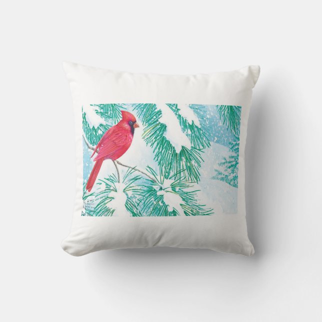 The Cardinal - Throw Pillow (Front)