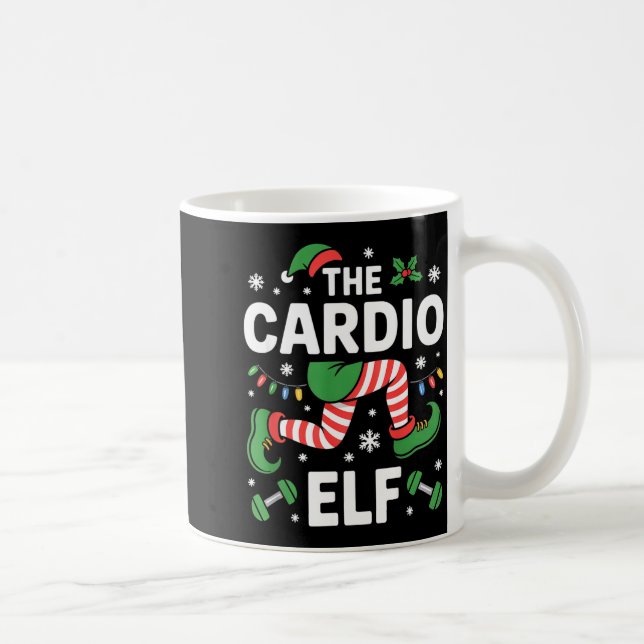 The Cardio Elf Funny Fitness Christmas Gym Workout Coffee Mug (Right)