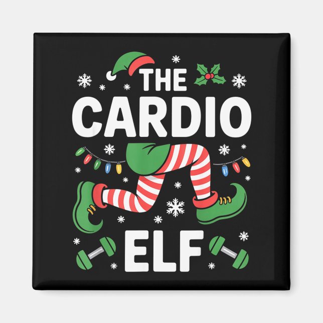 The Cardio Elf Funny Fitness Christmas Gym Workout Magnet (Front)