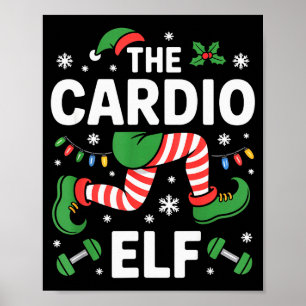 The Cardio Elf Funny Fitness Christmas Gym Workout Poster