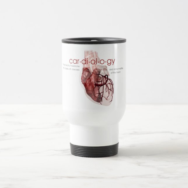 The Cardiology Definition Travel Coffee Mug (Center)