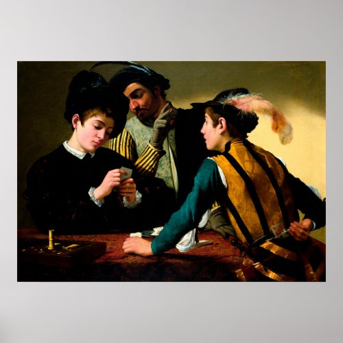 The Cardsharps by Caravaggio Poster