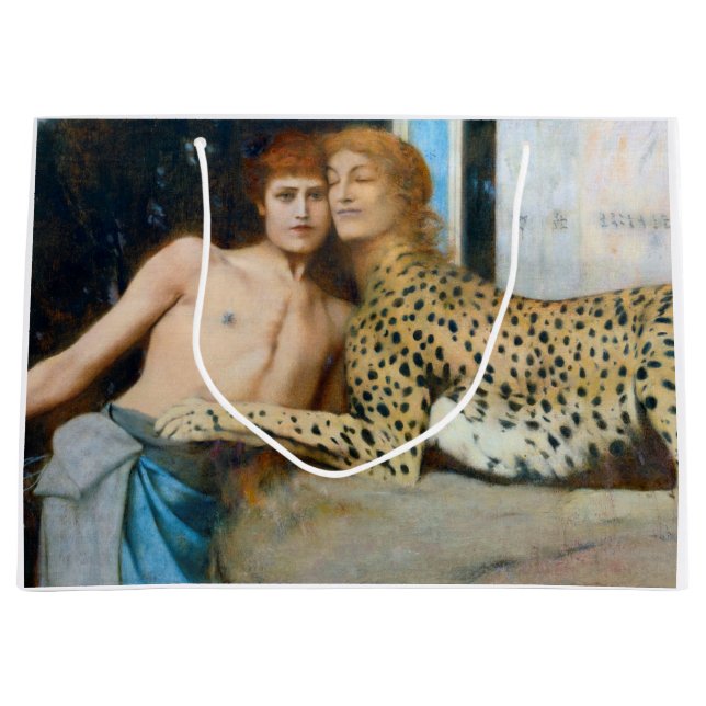 The Caresses, Fernand Khnopff Large Gift Bag (Front)