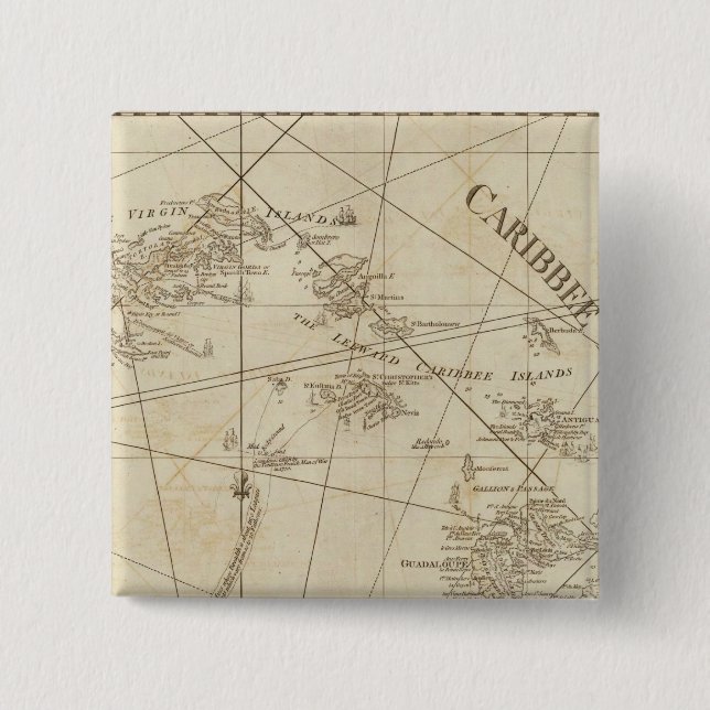 The Caribbean Islands, the Virgin Islands Button (Front)