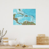 The Caribbean (map) Poster (Kitchen)
