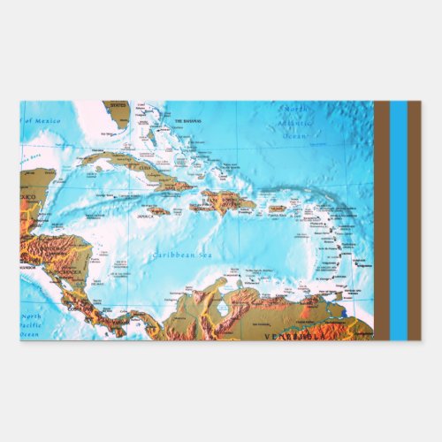 The Caribbean map Rectangular Sticker