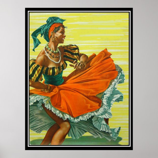 The Caribbean vintage poster print (Front)