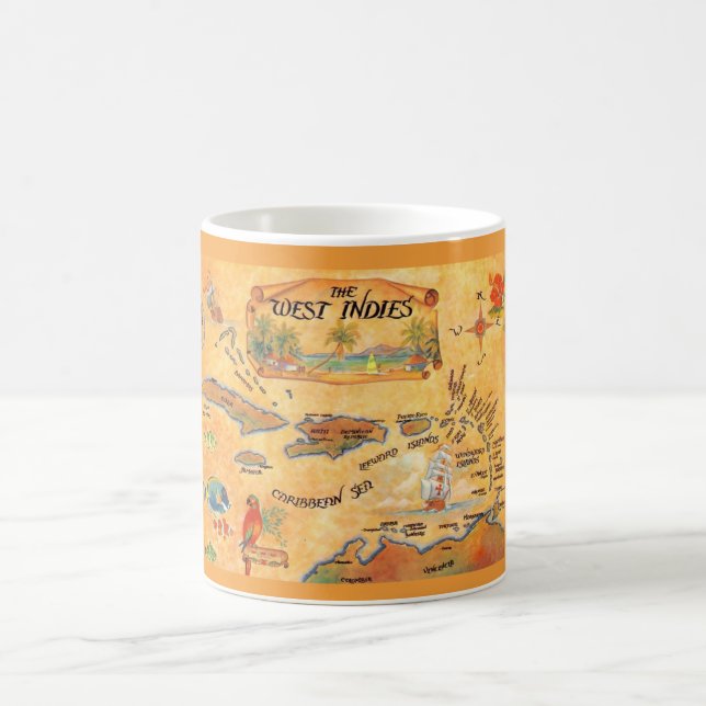 The Caribbean West Indies Map Mug (Center)