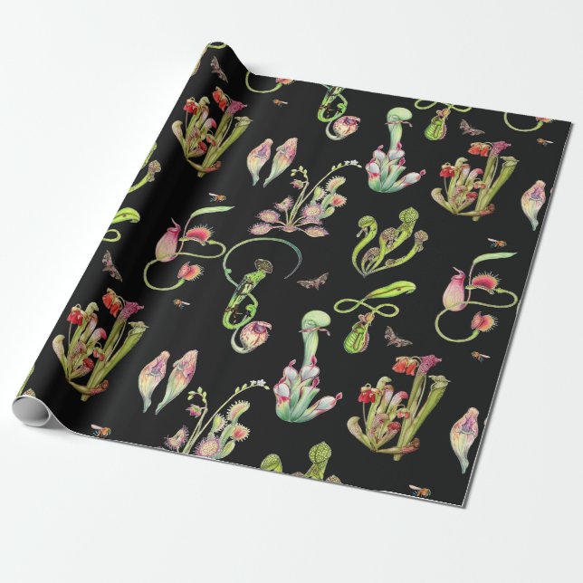 The Carnivores Botanical  Wrapping Paper (Unrolled)