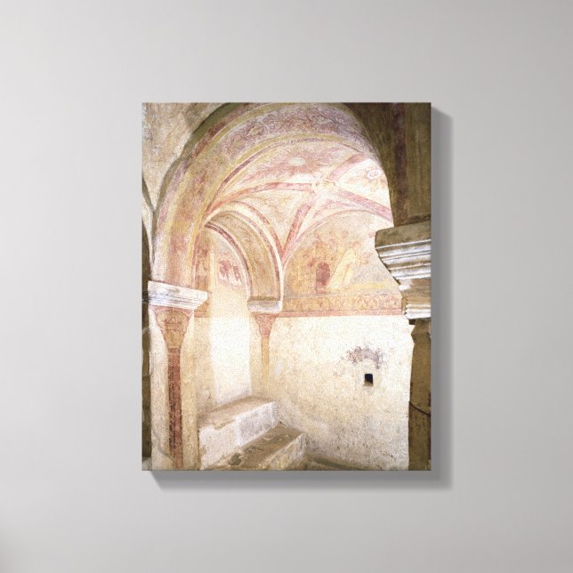 The Carolingian frescoes in the inner crypt Canvas Print (Front)