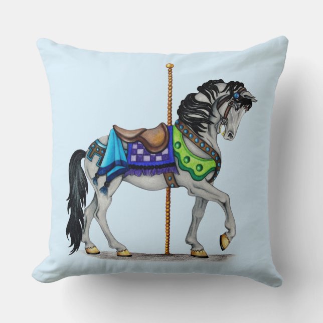 The Carousel Horse Throw Pillow (Front)