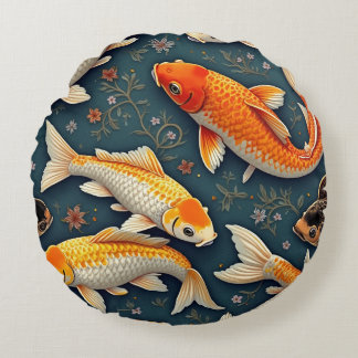 The carp is a symbol of good fortune 'Pillows' Round Pillow