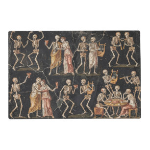The "Carpe Diem" Butler: Ancient Roman Skeleton Placemat