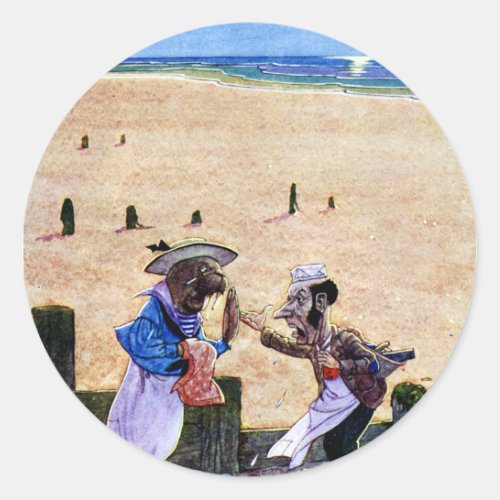 The Carpenter and the Walrus _ Alice in Wonderland Classic Round Sticker