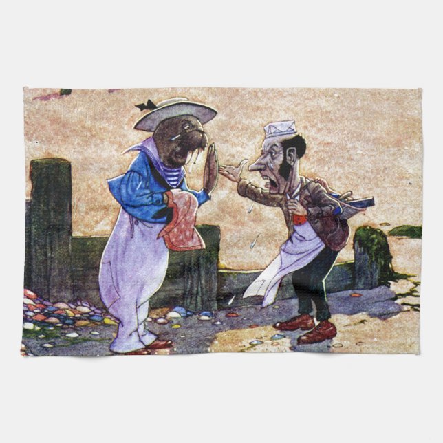 The Carpenter and the Walrus - Alice in Wonderland Towel (Horizontal)