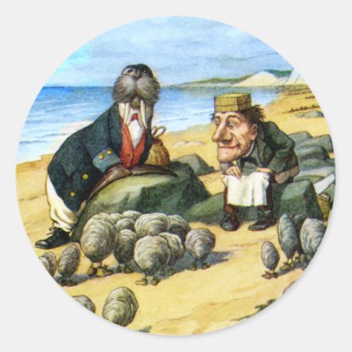 The Carpenter and the Walrus Consider Oysters Classic Round Sticker