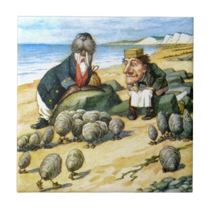 The Carpenter and the Walrus in Wonderland Tile