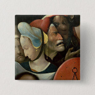 The Carrying of the Cross showing three faces Button