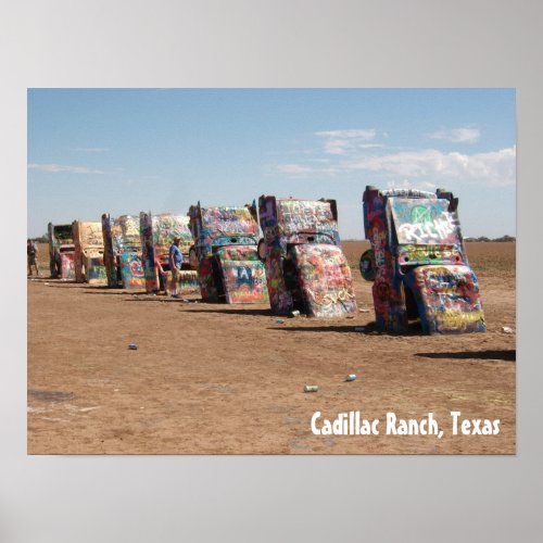 The Cars at Cadillac Ranch Texas Poster