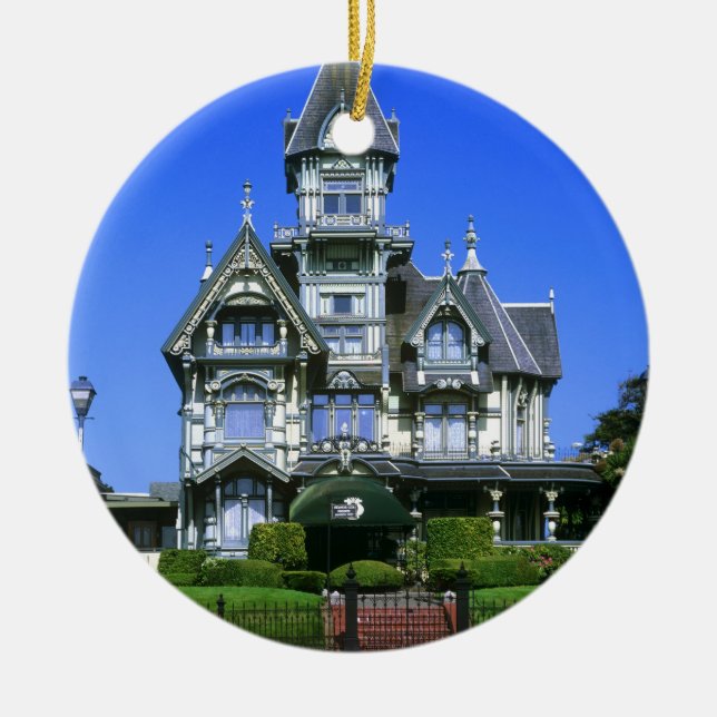The Carson Mansion in Eureka, California Ceramic Ornament (Front)