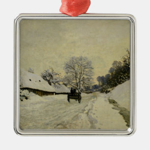 The Cart, or Road under Snow at Honfleur, 1865 Metal Ornament