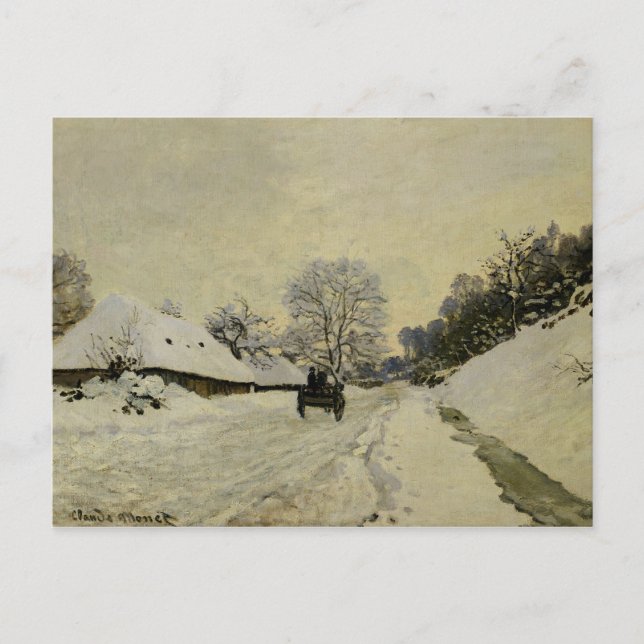 The Cart, or Road under Snow at Honfleur, 1865 Postcard (Front)