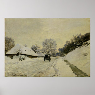 The Cart, or Road under Snow at Honfleur, 1865 Poster
