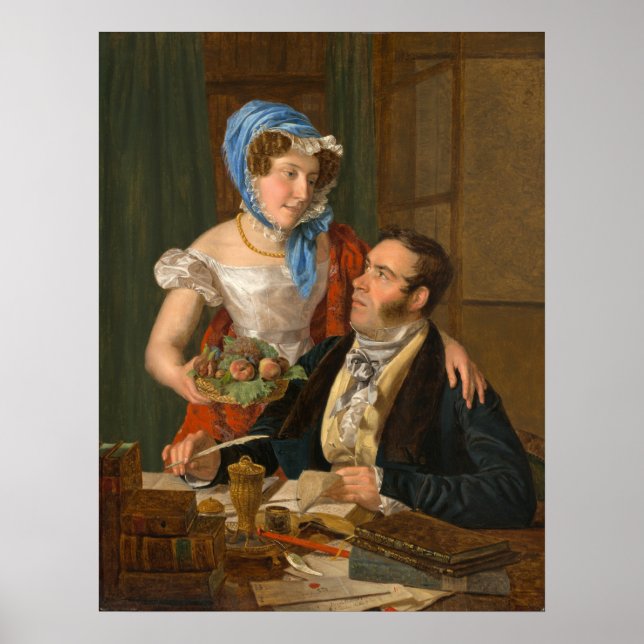 The Cartographer Professor - Waldmüller Fine Art Poster (Front)