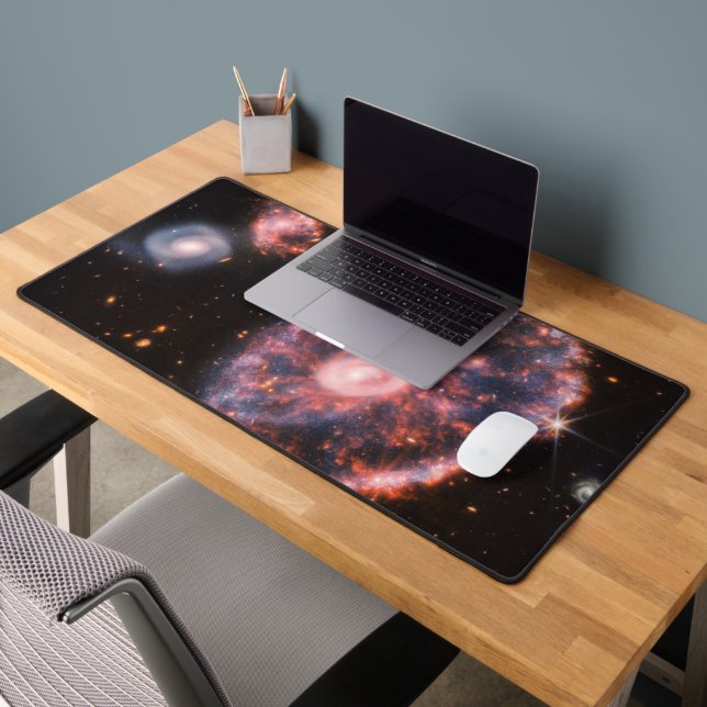 The Cartwheel Galaxy And Its Companion Galaxies. Desk Mat (Office 2)