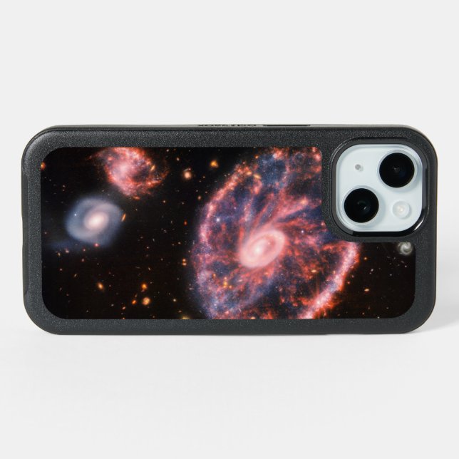 The Cartwheel Galaxy And Its Companion Galaxies. iPhone 15 Case (Back Horizontal)