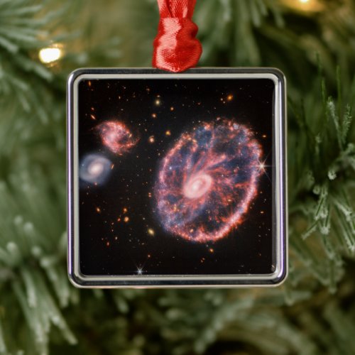 The Cartwheel Galaxy And Its Companion Galaxies Metal Ornament