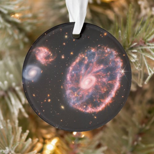 The Cartwheel Galaxy And Its Companion Galaxies Ornament