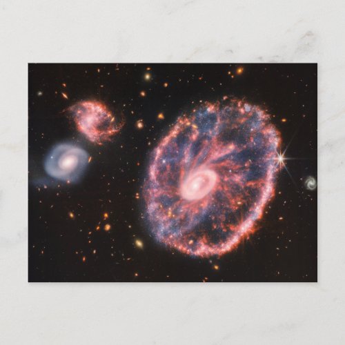 The Cartwheel Galaxy And Its Companion Galaxies Postcard
