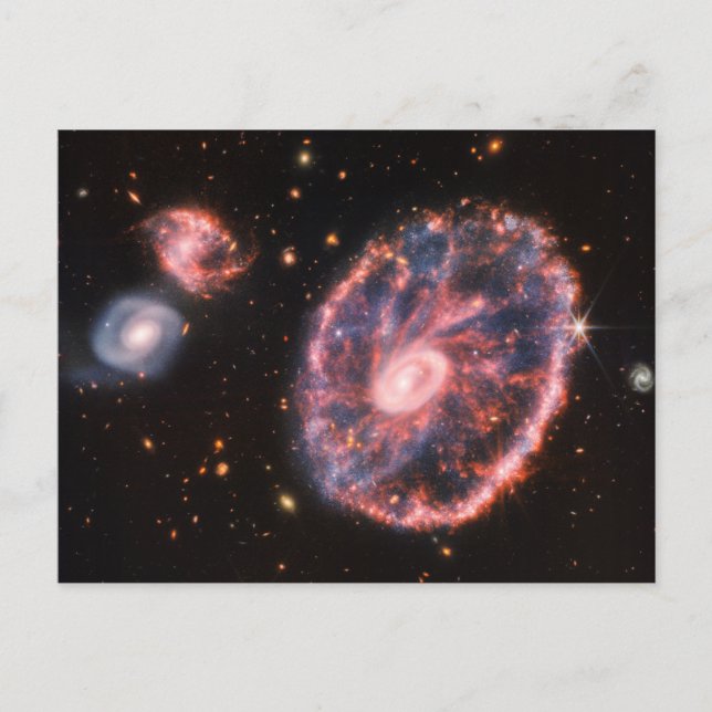The Cartwheel Galaxy And Its Companion Galaxies. Postcard (Front)