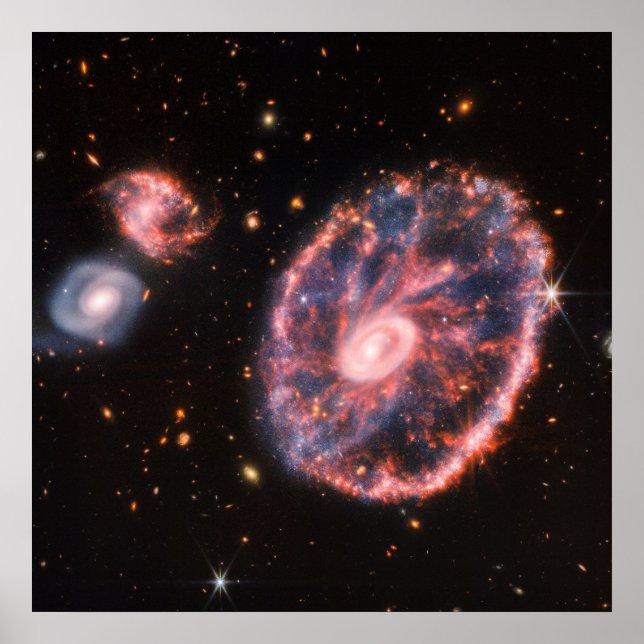 The Cartwheel Galaxy And Its Companion Galaxies. Poster (Front)