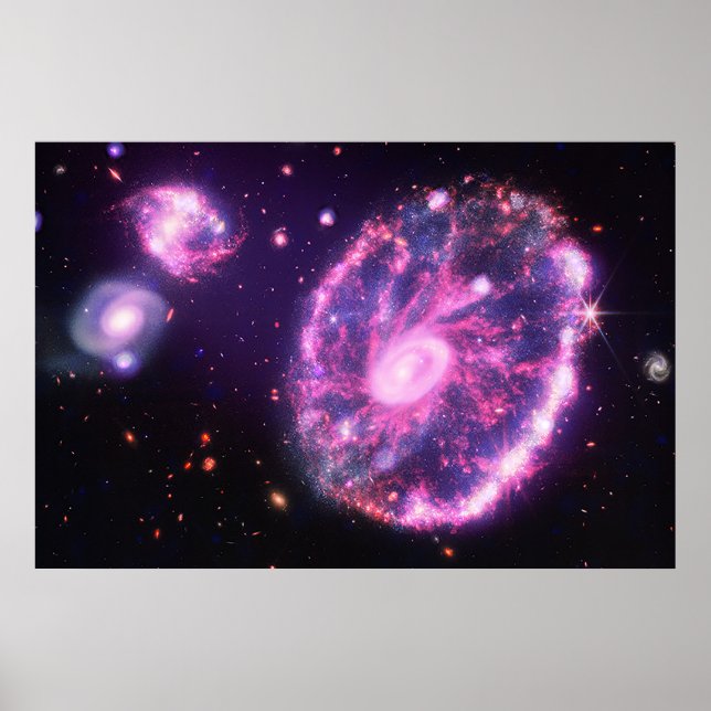 The Cartwheel Galaxy | Hubble & JWST Poster (Front)