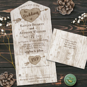 The Carved Heart Tree Wedding Collection All In One Invitation