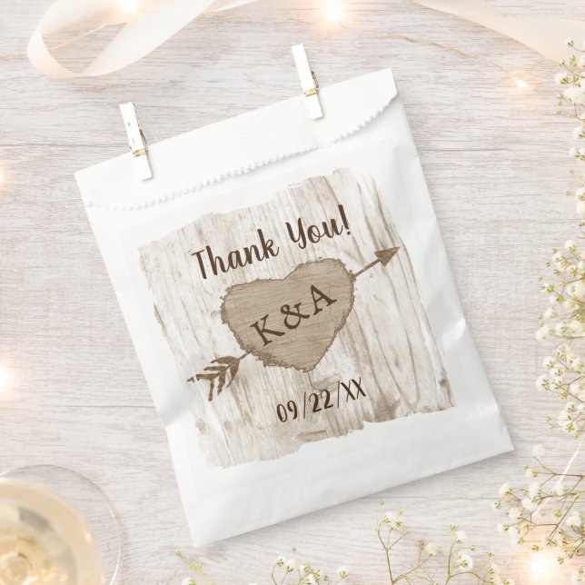 The Carved Heart Tree Wedding Collection Favor Bag (Clipped)