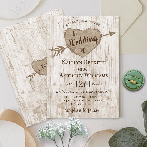 The Carved Heart Tree Wedding Collection Invitation