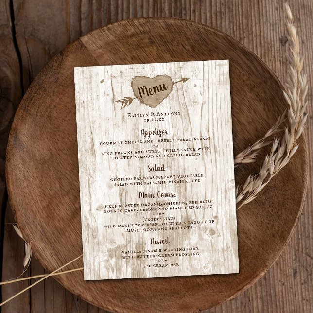 The Carved Heart Tree Wedding Collection Menu (Creator Uploaded)