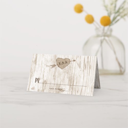 The Carved Heart Tree Wedding Collection Place Card