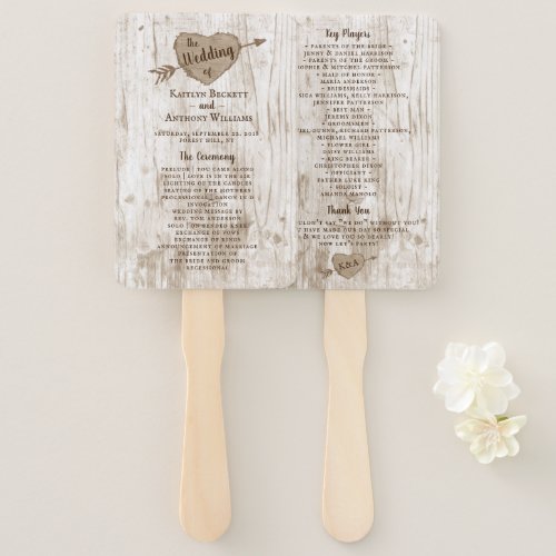 The Carved Heart Tree Wedding Collection Program Hand Fan