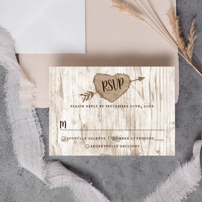 The Carved Heart Tree Wedding Collection RSVP (Creator Uploaded)