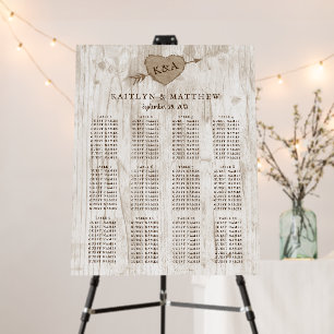 The Carved Heart Tree Wedding Collection Seating Foam Board